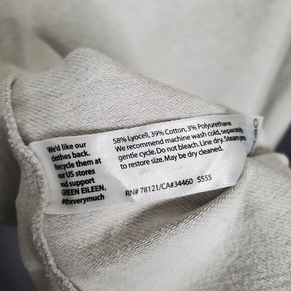 Eileen Fisher Size M Dress Cover Up Minimalist Pique Knit Neutral Short Sleeve - Picture 5 of 10